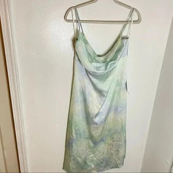 NEW Lulus Tranquil State Tie Dye Midi Satin Slip Dress - Picture 3 of 7
